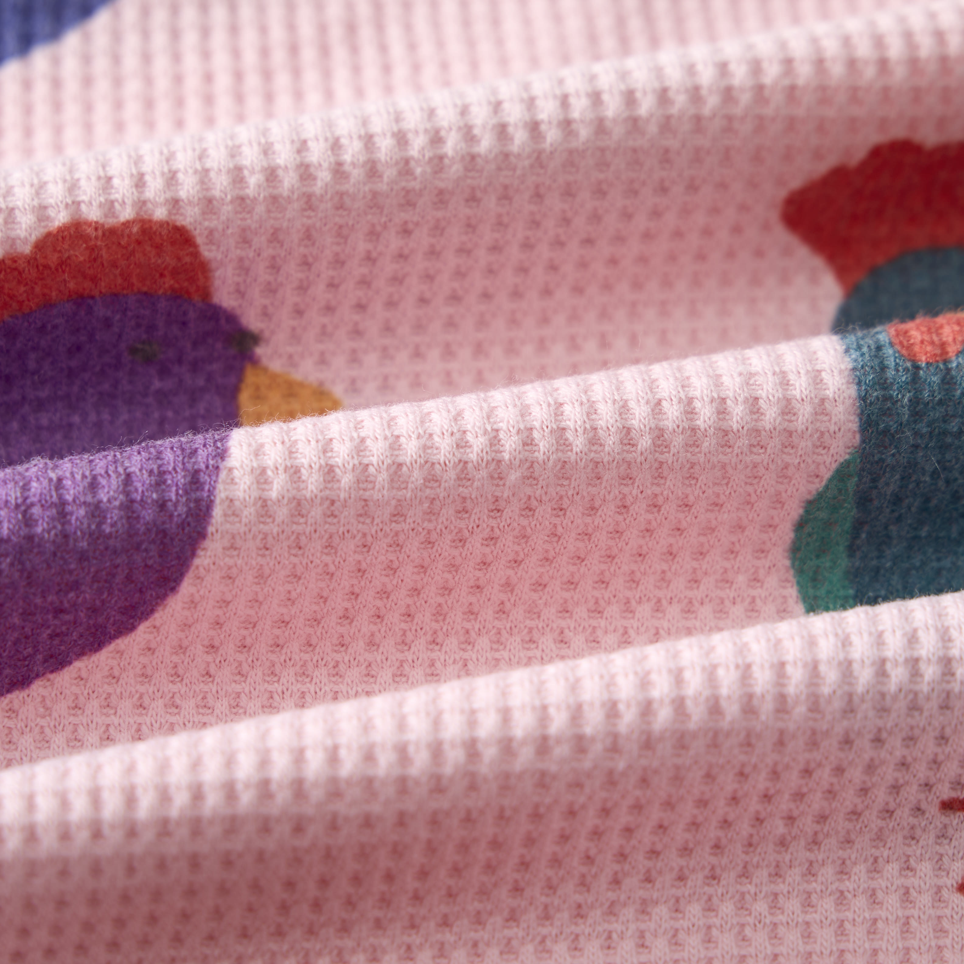 Baby Chicken Print Pink Waffle 2-piece Set - image 5