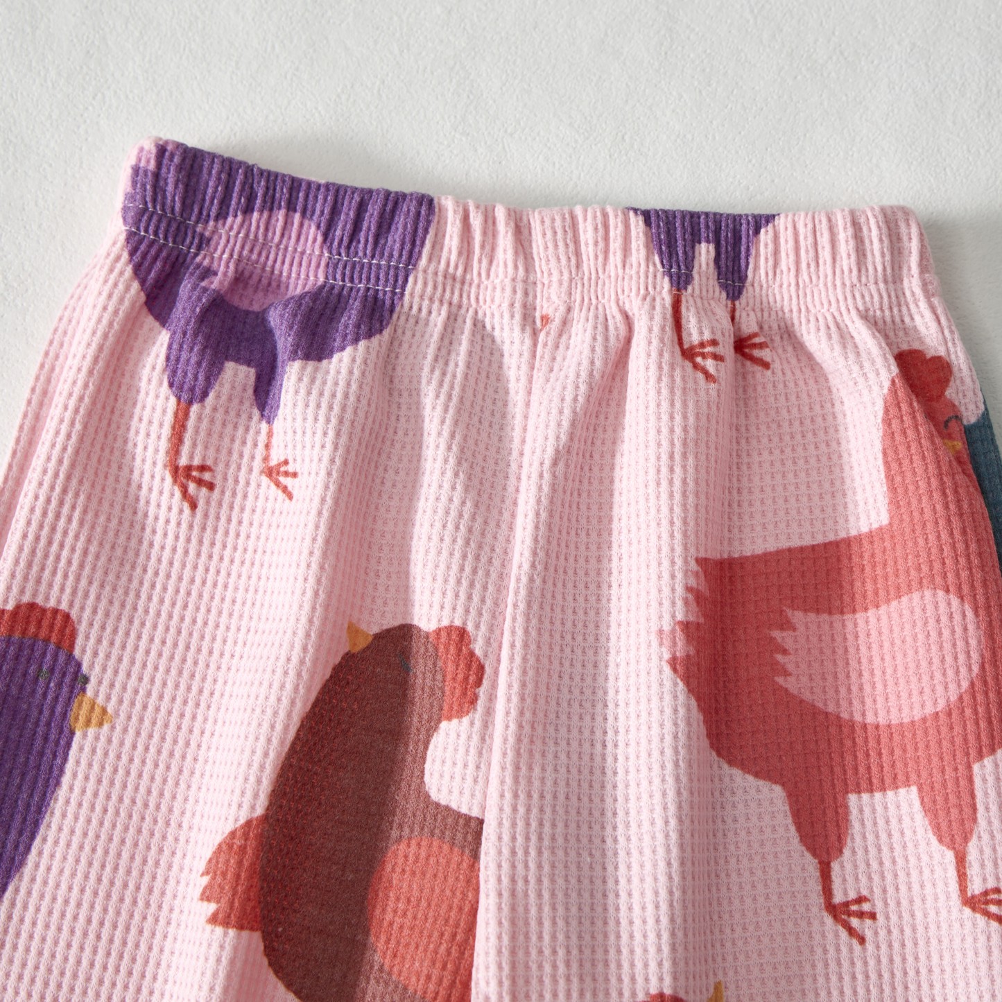 Baby Chicken Print Pink Waffle 2-piece Set - image 3