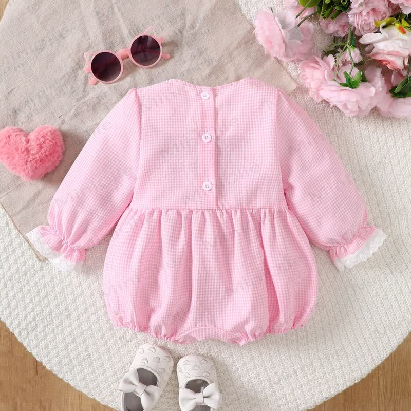 Baby Pink Smocked Animal Bodysuit - image 2