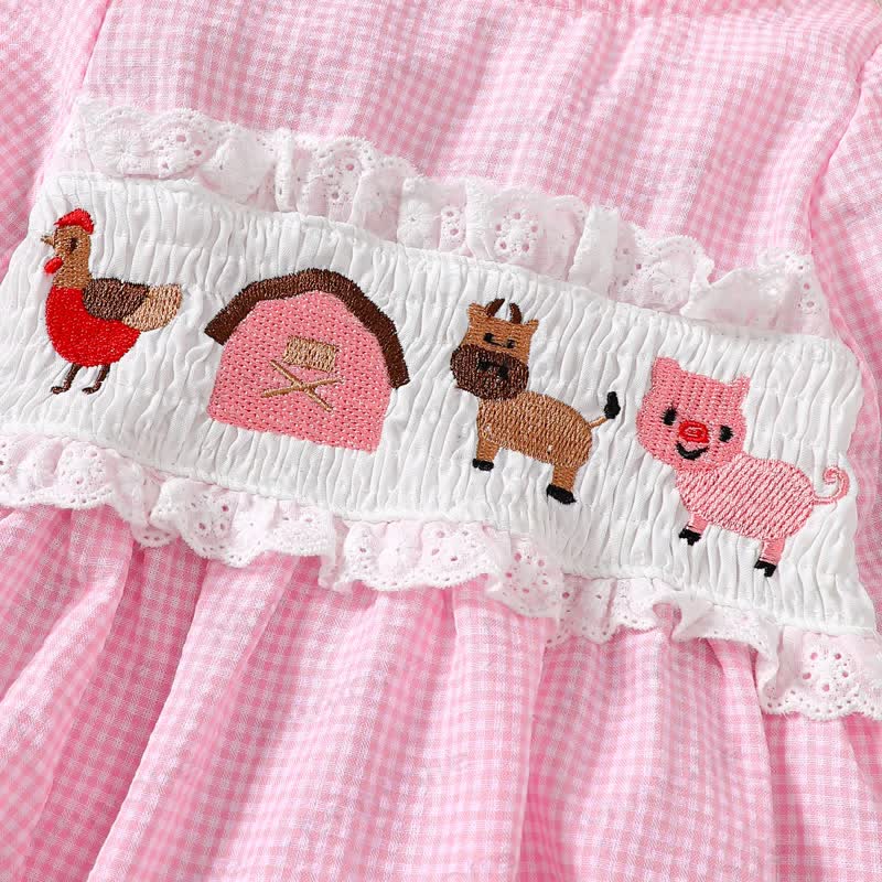 Baby Pink Smocked Animal Bodysuit - image 4