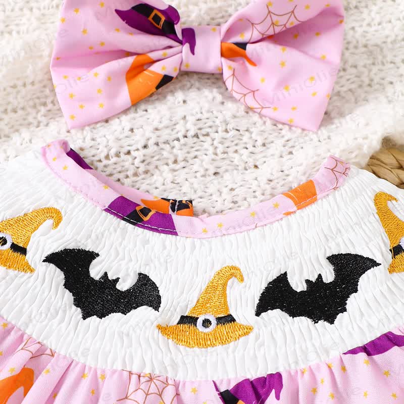 Baby Halloween Smocked Collar Bodysuit with Headband - image 4