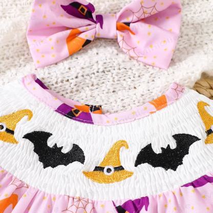 Baby Halloween Smocked Collar Bodysuit with Headband - image 4