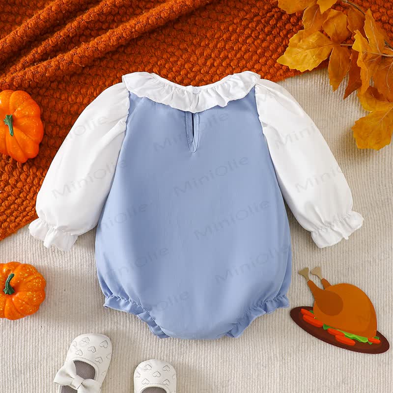 Baby Turkey Blue Ruffle Collar Bodysuit - image 2
