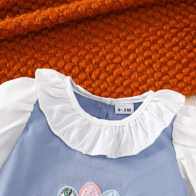 Baby Turkey Blue Ruffle Collar Bodysuit - image 3