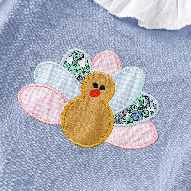 Baby Turkey Blue Ruffle Collar Bodysuit - image 5