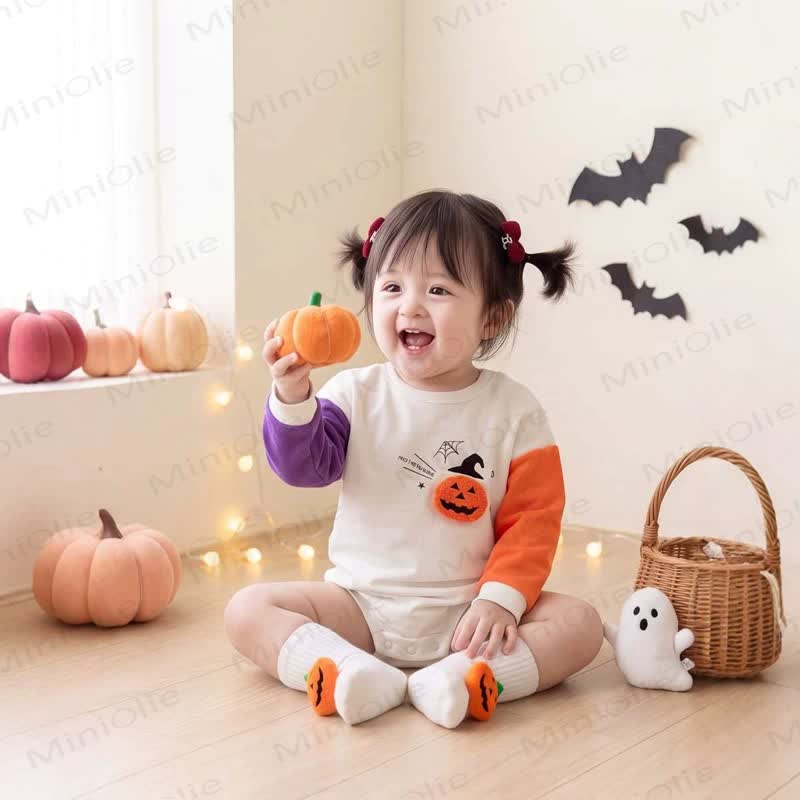 Baby Pumpkin Colorblock Halloween Bodysuit - Bodysuit - 18-24M - image 1