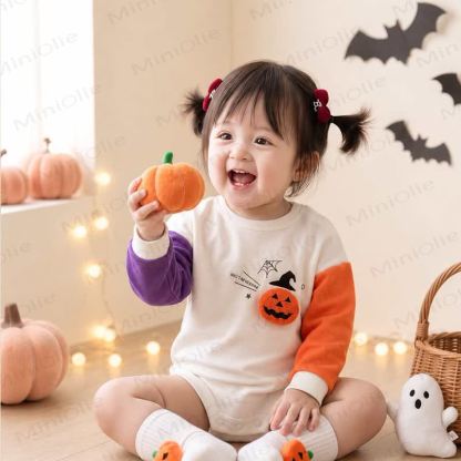 Baby Pumpkin Colorblock Halloween Bodysuit - image 6