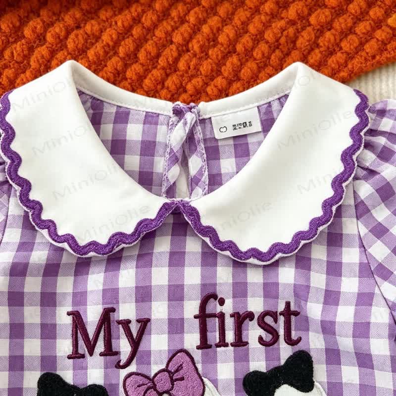 MY FIRST HALLOWEEN Purple Gingham Baby Bodysuit - image 3