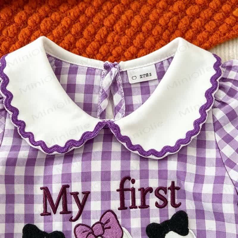 MY FIRST HALLOWEEN Purple Gingham Baby Bodysuit - image 3