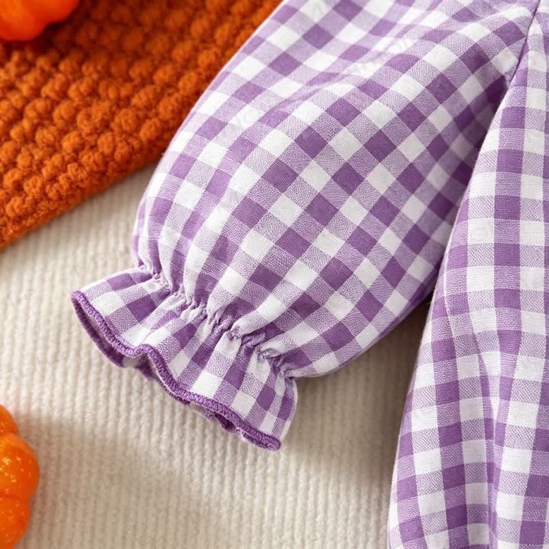 MY FIRST HALLOWEEN Purple Gingham Baby Bodysuit - image 6