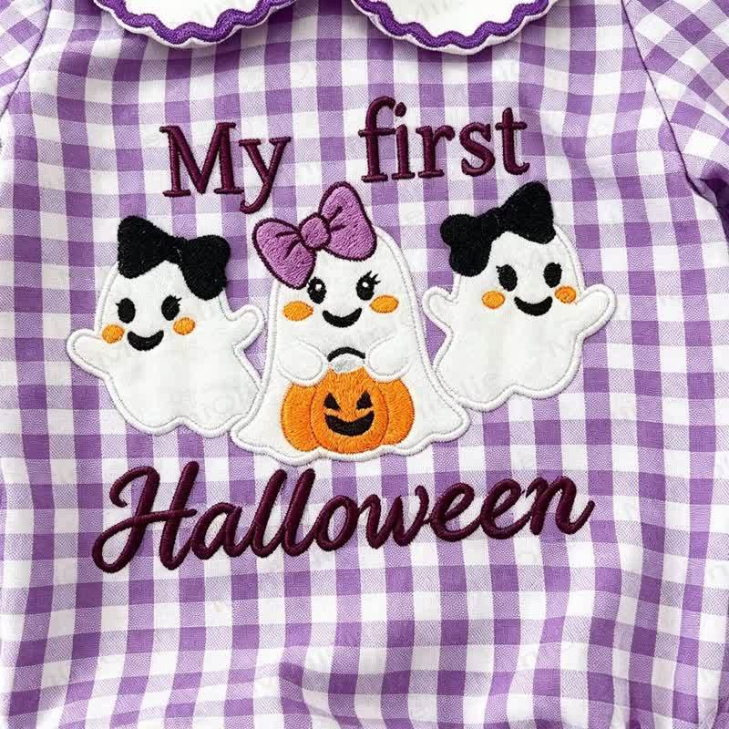 MY FIRST HALLOWEEN Purple Gingham Baby Bodysuit - image 4