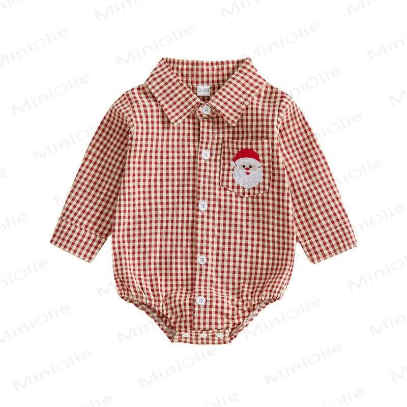 Baby Christmas Plaid Collared Long Sleeve Bodysuit - image 8