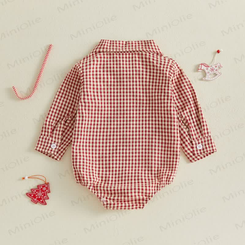 Baby Christmas Plaid Collared Long Sleeve Bodysuit - image 6