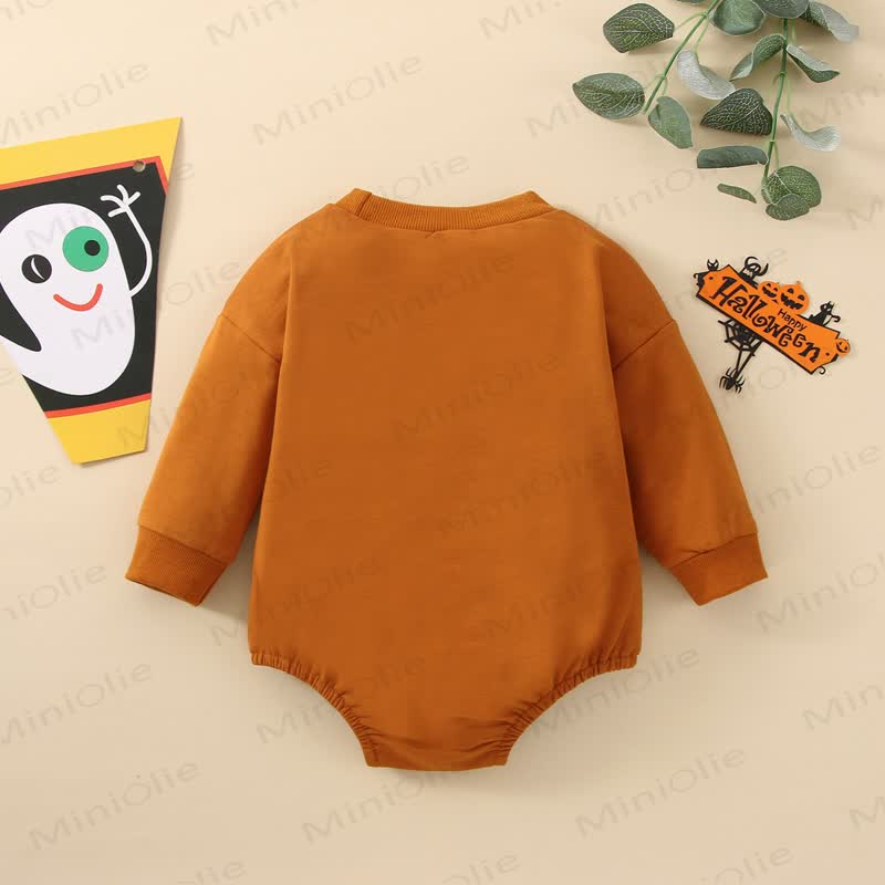Baby Halloween Plaid Pumpkin Bodysuit - image 2