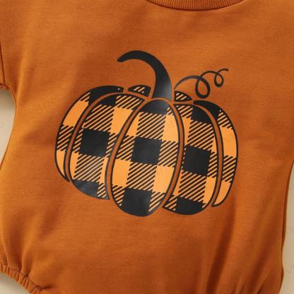 Baby Halloween Plaid Pumpkin Bodysuit - image 4