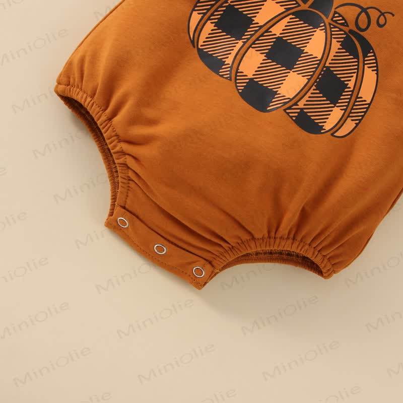 Baby Halloween Plaid Pumpkin Bodysuit - image 5