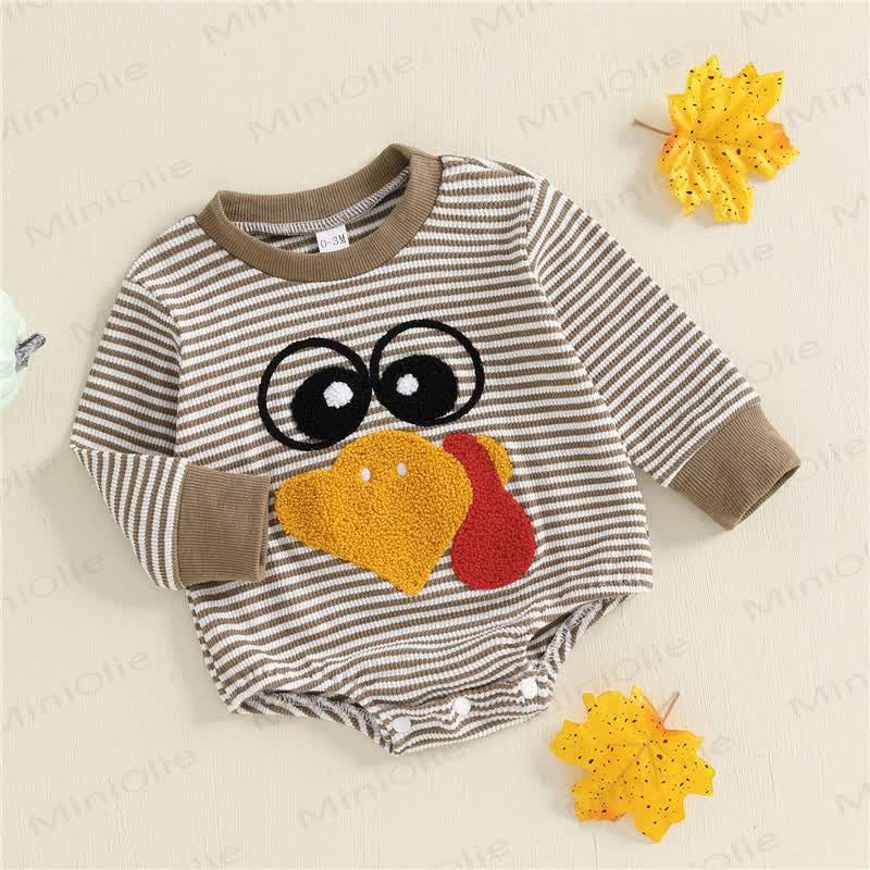 Baby Turkey Stripe Bodysuit - image 2