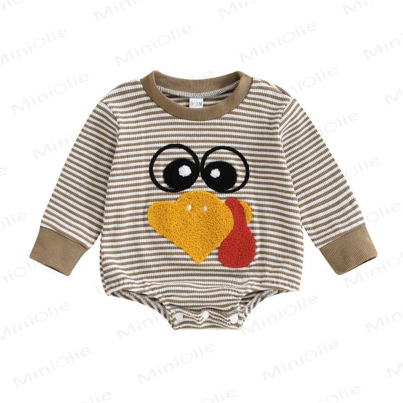 Baby Turkey Stripe Bodysuit - image 7