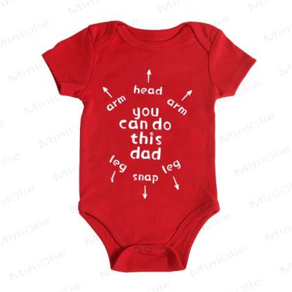 YOU CAN DO THIS DAD Baby Graphic Bodysuit - Red - 18-24M - image 3