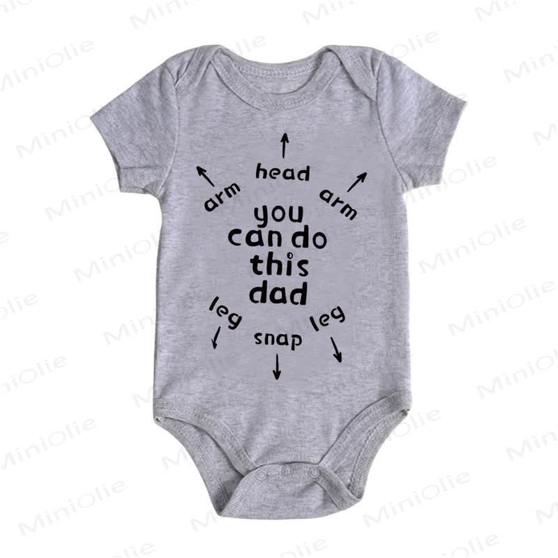 YOU CAN DO THIS DAD Baby Graphic Bodysuit - Gray - 18-24M - image 6