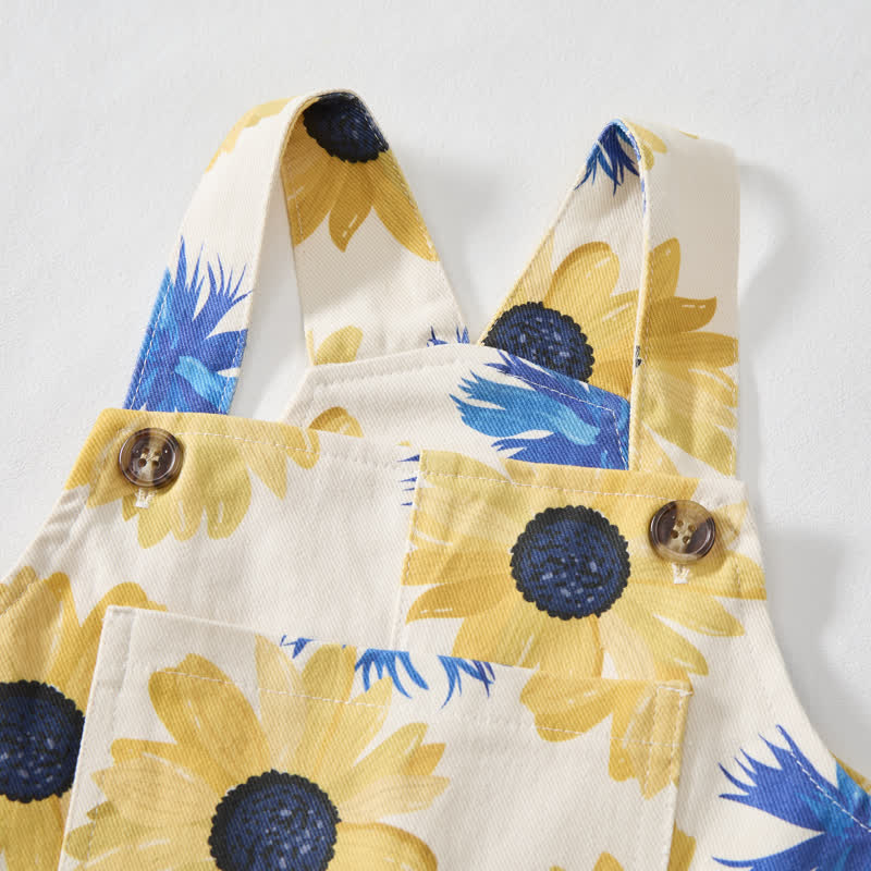 Baby Toddler White Daisy Overalls - image 2