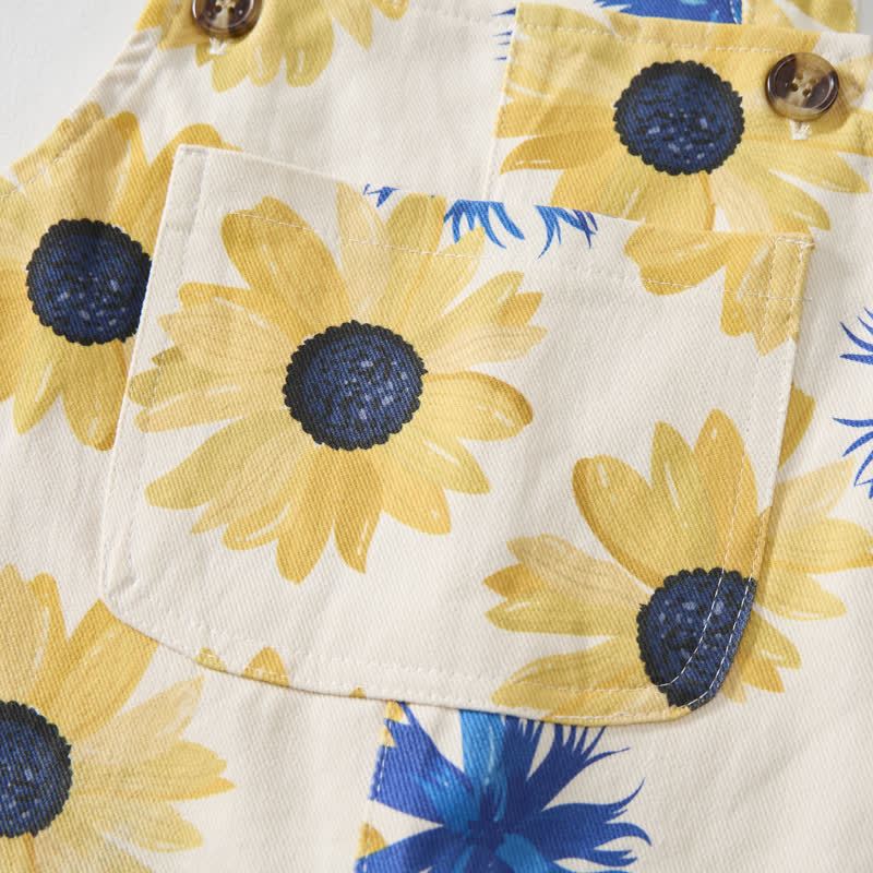Baby Toddler White Daisy Overalls - image 3