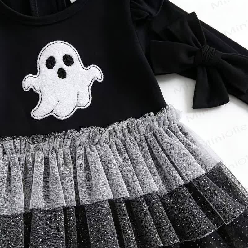 Baby Ghost Tulle Skirt Bodysuit with Headband - image 2