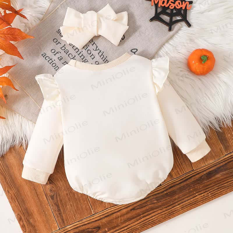 Baby Pumpkin/Ghost Bodysuit with Headband - image 2