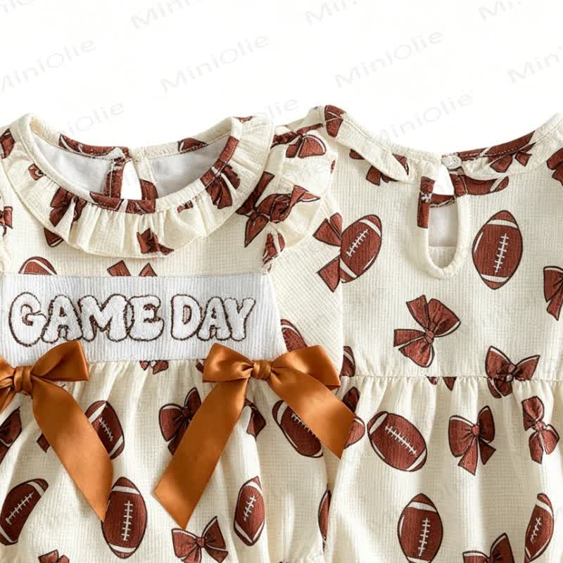 GAME DAY Baby Football Bow Bodysuit  - image 3