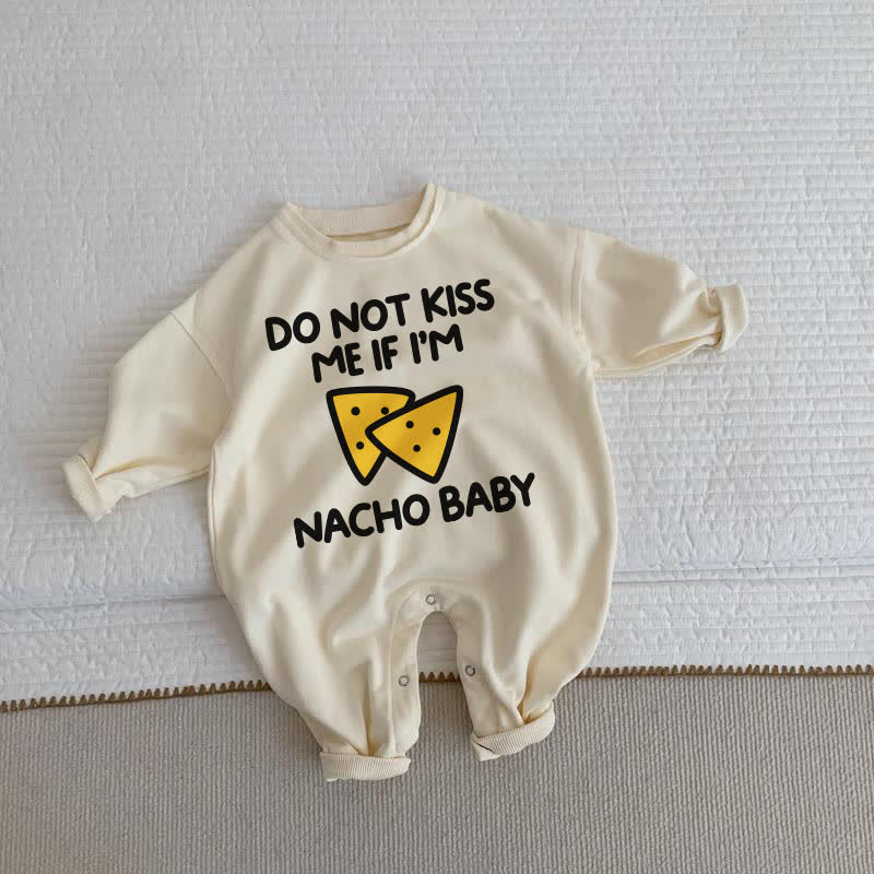 DO NOT KISS ME IF I'M NACHO BABY Baby Toddler Beige Romper - Beige - 2-3T - image 1