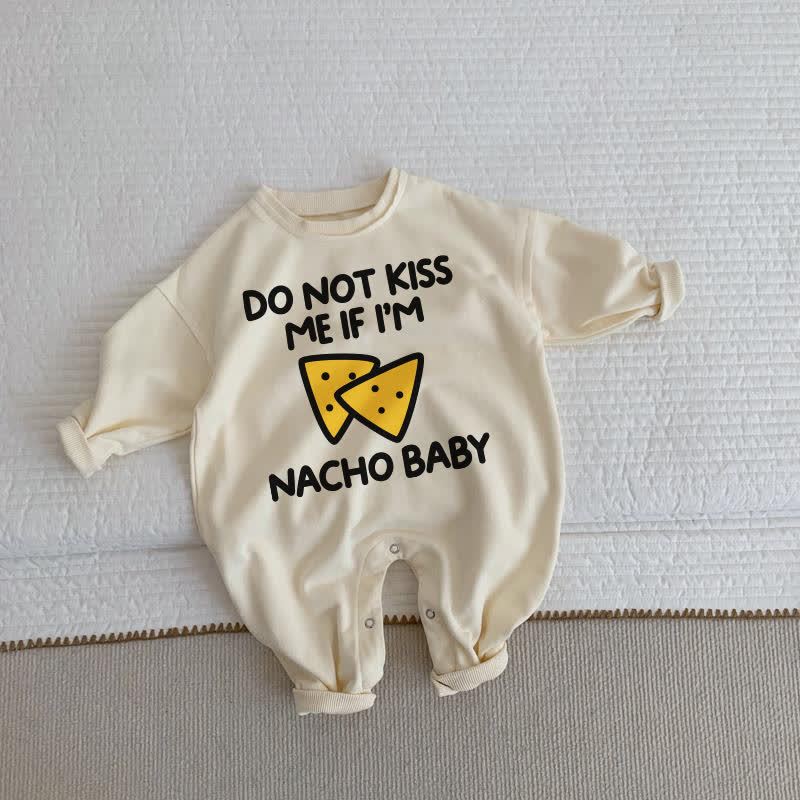 DO NOT KISS ME IF I'M NACHO BABY Baby Toddler Beige Romper - Beige - 2-3T - image 1