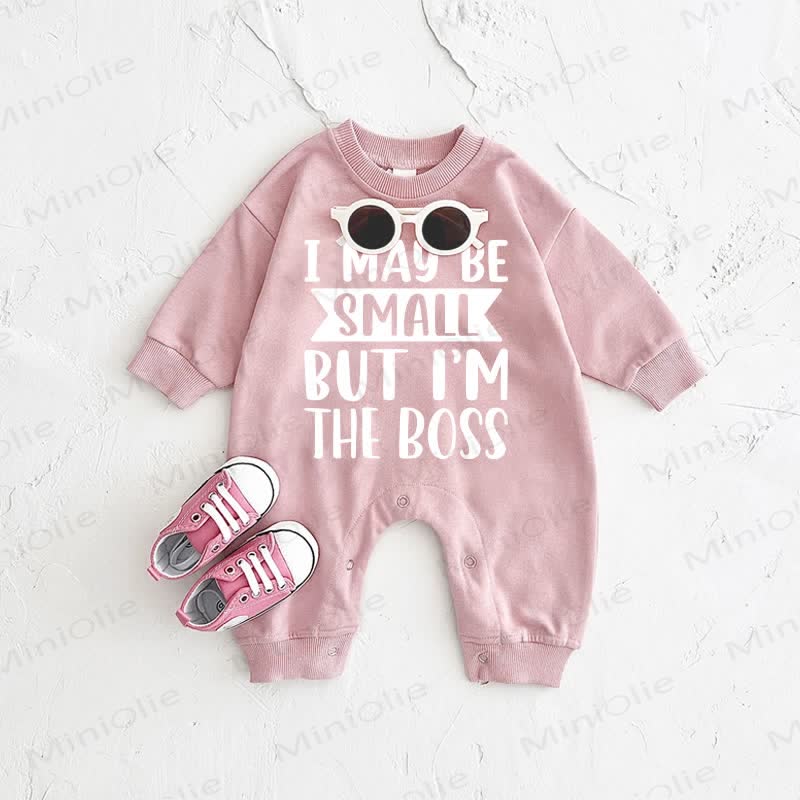 I MAY BE SMALL BUT I'M THE BOSS Baby Pink Romper - Pink - 2-3T - image 1