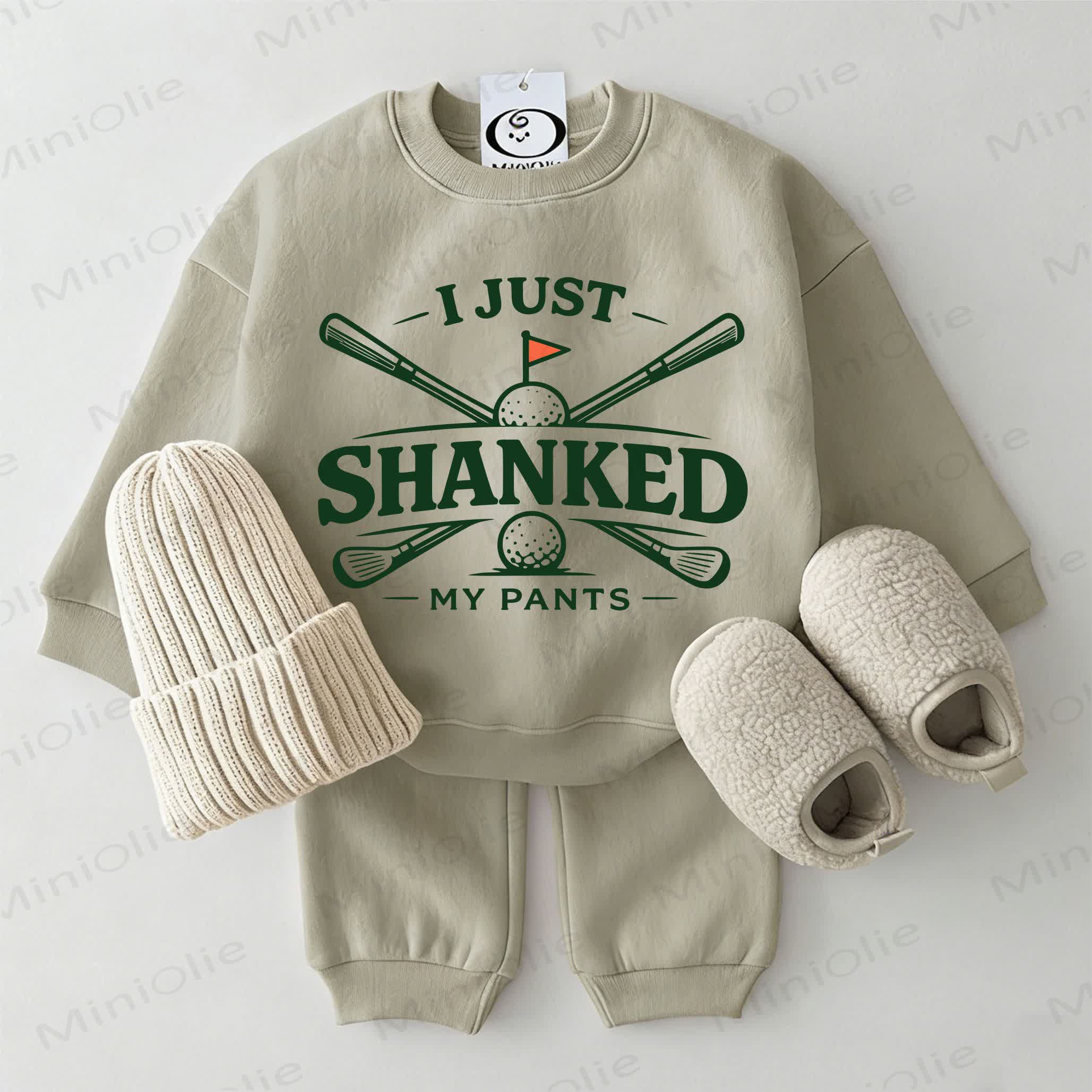 I JUST SHANKED MY PANTS Baby Sweatshirt 2-piece Grey Green Set - Grey Green - 2-3T - image 1