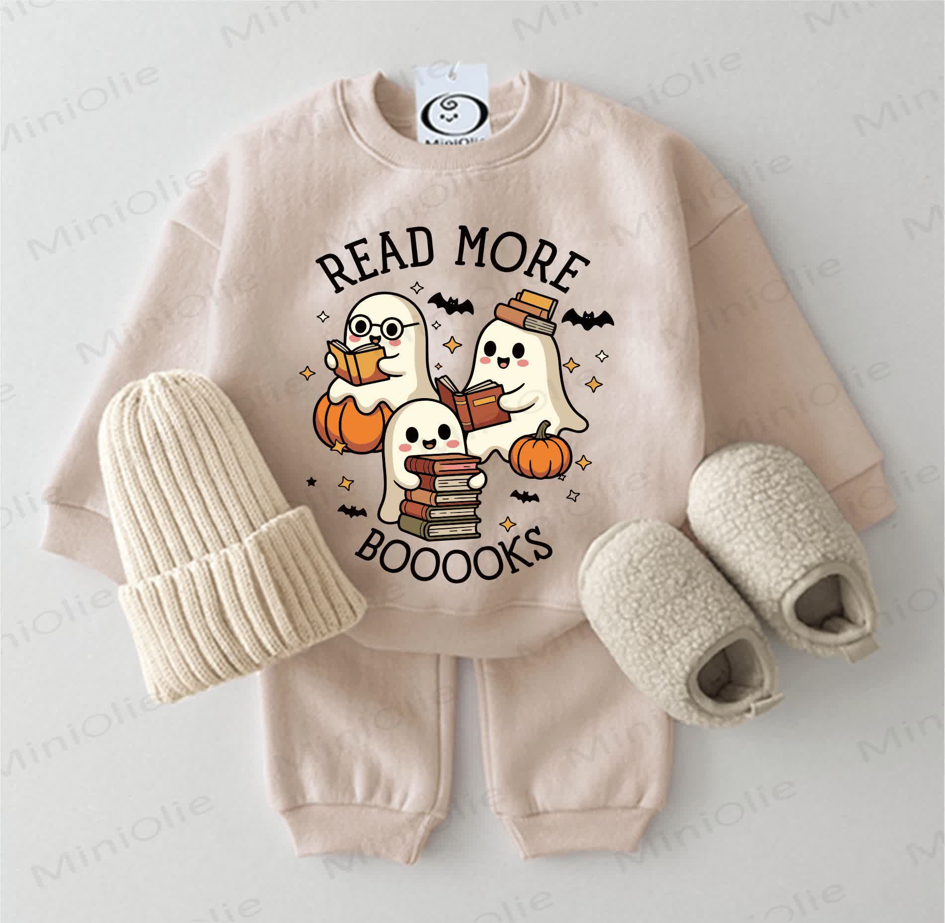 READ MORE BOOOOKS Baby Sweatshirt 2-piece Set - Beige - 2-3T - image 1