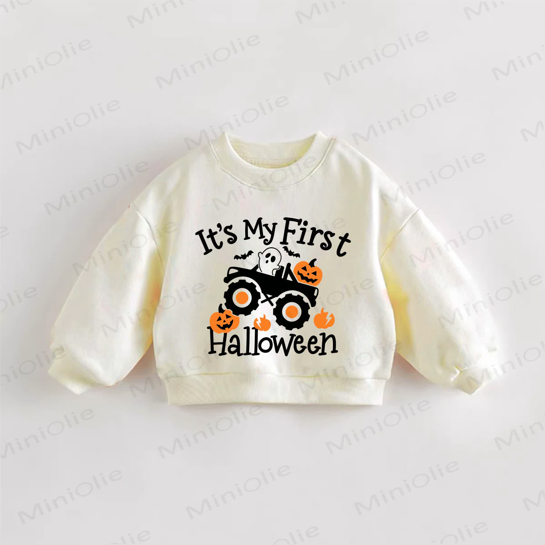 IT'S MY FIRST HALLOWEEN Baby Toddler Cream Sweatshirt - Cream - 3-5T - image 1