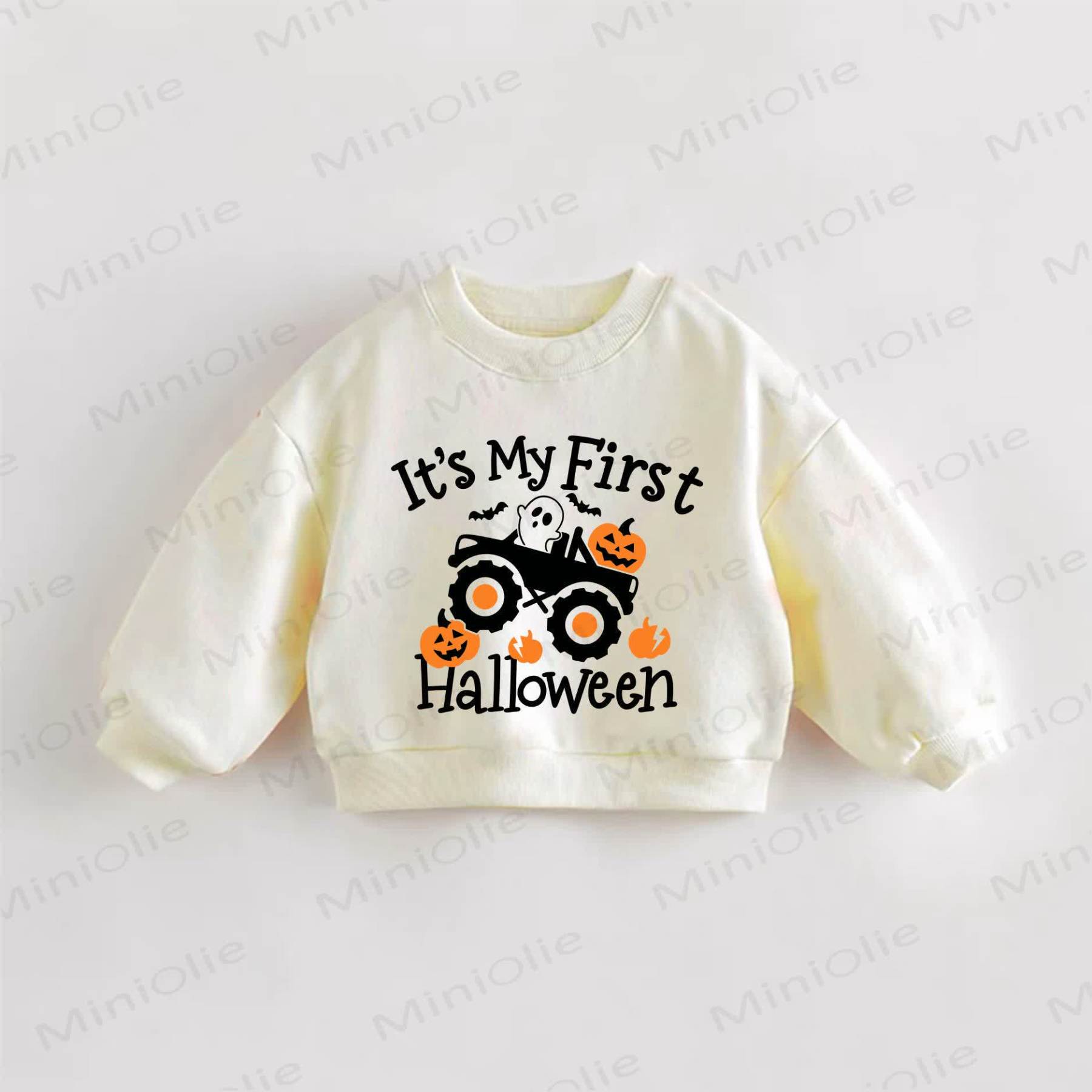 IT'S MY FIRST HALLOWEEN Baby Toddler Cream Sweatshirt - Cream - 3-5T - image 1