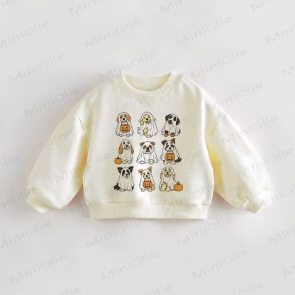Baby Toddler Halloween Puppy Cream Sweatshirt - Cream - 3-5T - image 1