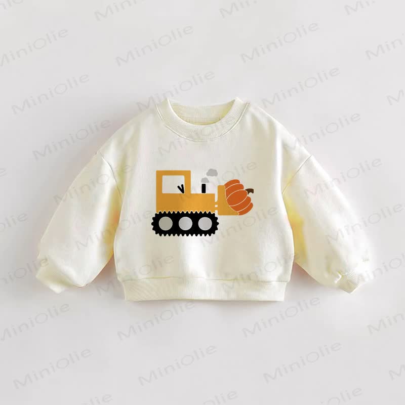 Baby Toddler Excavato Pumpkin Cream Sweatshirt - Cream - 3-5T - image 1