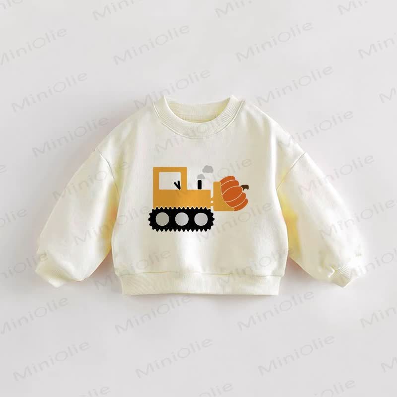 Baby Toddler Excavato Pumpkin Cream Sweatshirt - Cream - 3-5T - image 1