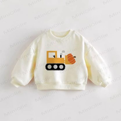 Baby Toddler Excavato Pumpkin Cream Sweatshirt - Cream - 3-5T - image 1