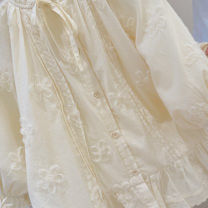 Toddler Kid Girl Floral Beige Dress - image 4