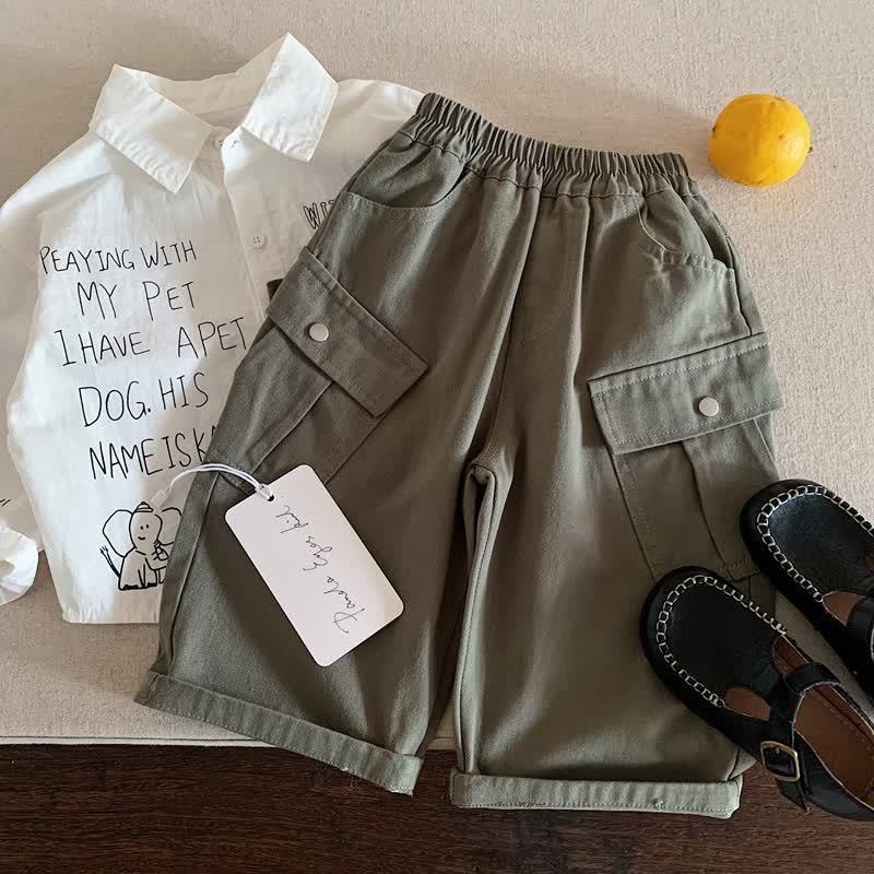 Toddler Baby Casual Slanted Pocket Cargo Pants - Green - 6-7T - image 2
