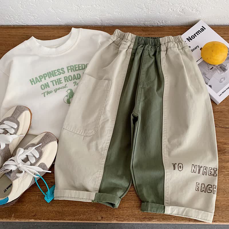 Toddler Baby Color Block Cargo Pants - Beige - 6-7T - image 2