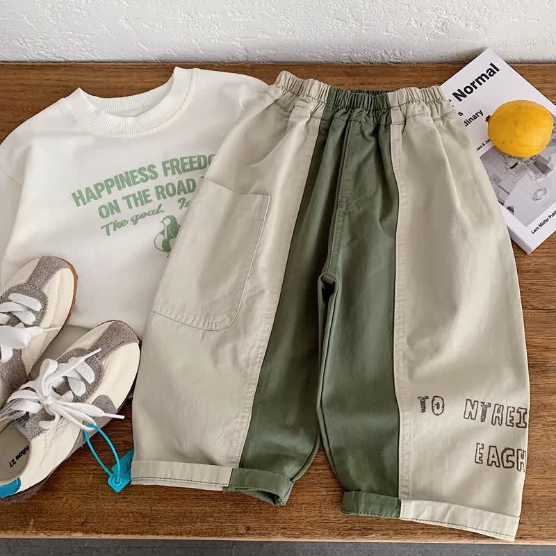 Toddler Baby Color Block Cargo Pants - Beige - 6-7T - image 2