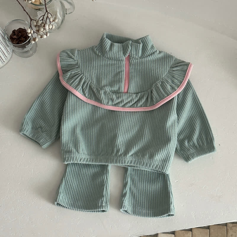Baby Toddler Green Corduroy  Sweatshirt and Pants Set - Green - 2-3Y - image 2