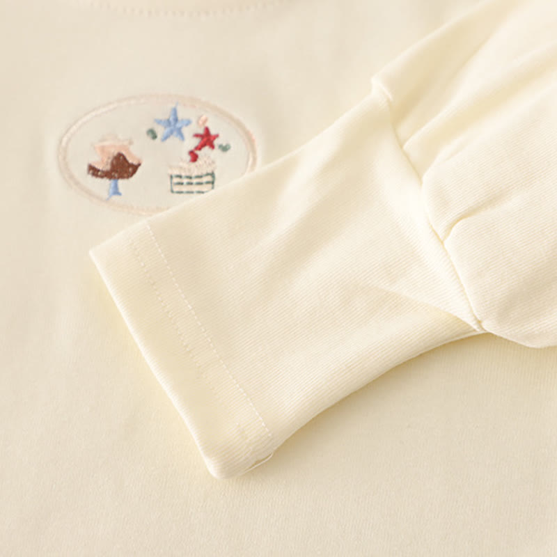 Toddler Baby Girls Mushroom Ruffle Collar Cardigan and Denim Pants 3-piece Set - image 10