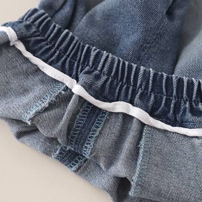 Toddler Baby Girls Mushroom Ruffle Collar Cardigan and Denim Pants 3-piece Set - image 14