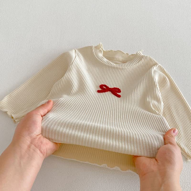 Baby Toddler Ribbed Bow Long Sleeve Top and Pants 2-piece Set - image 5