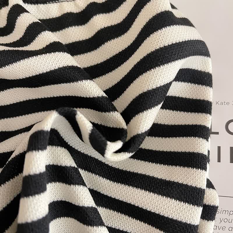 Toddler Black Striped Eye Pocket Lounge Set - image 6