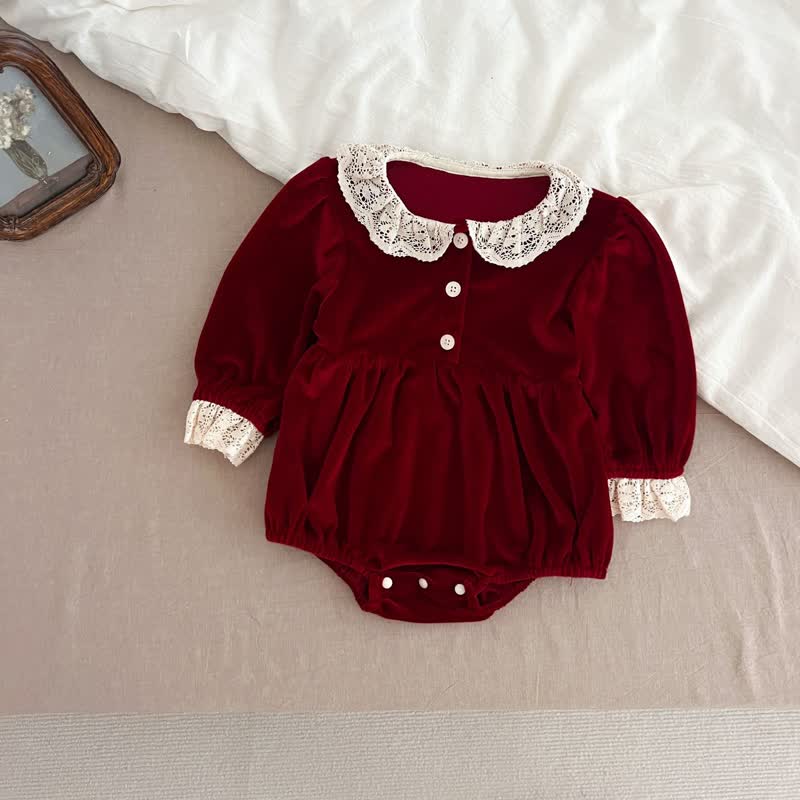 Baby Toddler Velvet Lace Collar Sister Outfits Dress & Bodysuit - image 10
